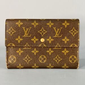 LOUIS VUITTON Brown Brass Monogram Coated Canvas Wallet
